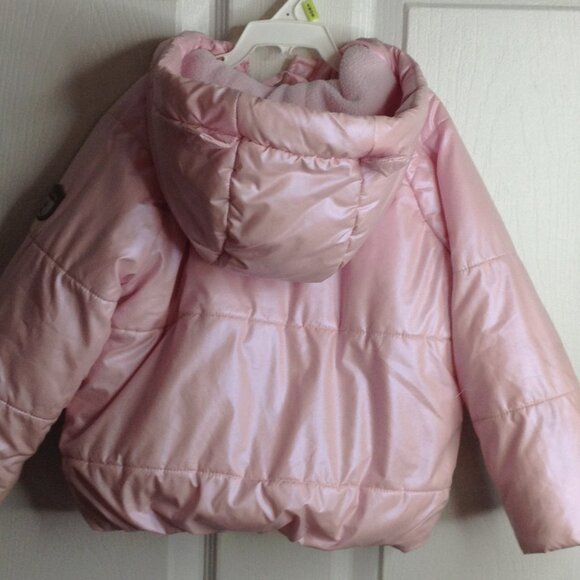Bear Paw Girls 2T Metallic Puffer coat/Hood; Logo, Girlhood, Barbie, Princess - Picture 2 of 5